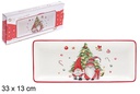Bandeja cerámica Navidad decorada elfo 33x13 cm