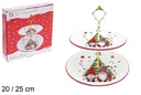 Frutero cerámica Navidad decorada elfo 20/25 cm