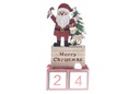 Figurine de Noël en bois Père Noël avec arbre et calendrier