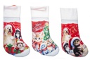 Bota de natal com faixa branca animais modelos variados 43 cm