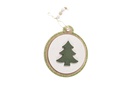 Green decorated Christmas wooden pendant