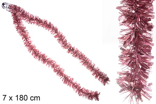 [120386] Matte pink wide fur boa 7x180 cm