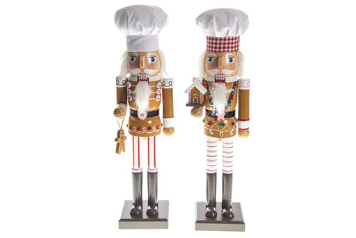 [120425] Wooden chef nutcracker 2 assorted models 38 cm