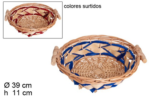 [049933] Cesto natalizio tondo colori assortiti 39 cm