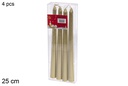 Pack 4 velas de candelabro oro 25 cm