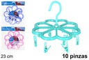 Corde à linge en plastique en forme de fleur avec 10 pinces