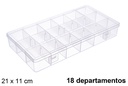 Caja plástico herramientas 18 compartimentos 21x11 cm