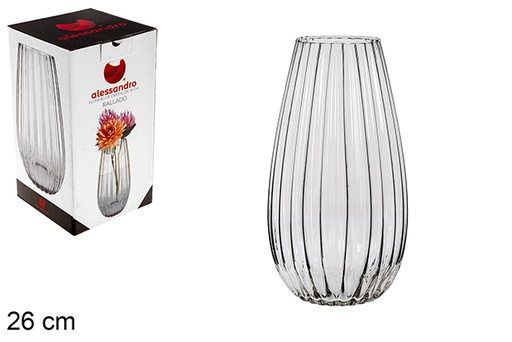 [120789] Striped glass vase 26 cm