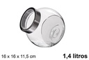 Bote cristal tapa transparente 1,4 litros