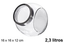 Bote cristal tapa transparente 2,3 litros
