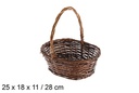 Cesta mimbre ovalada café 25x18x11 cm