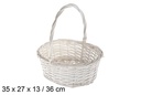 Cesta mimbre ovalada blanca 35x27x13 cm
