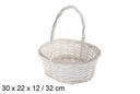 Cesta mimbre ovalada blanca 30x22x12 cm