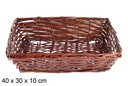 Cestas mimbre rectangular caoba 40x30x10 cm