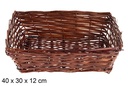 Cestas mimbre rectangular caoba 40x30x12 cm