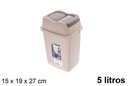 Contentor com tampa basculante Easy bege 5 l.