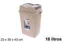 Contentor com tampa basculante Easy bege 18 l.