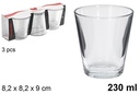 Pack 3 verres à eau en verre conique 230 ml
