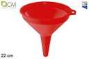 Funil de plástico vermelho 22 cm