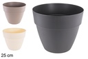 Plastic pot assorted colors 25 cm