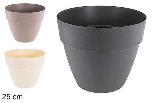 [120869] Plastic pot assorted colors 25 cm