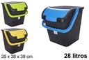 Cubo basura reciclaje apilable 28 l.