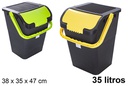 Cubo basura reciclaje apilable 35 l.
