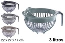 Bowl plástico mezclador con asa y escurridor 3 l.
