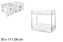 Organizador 2 estantes blanco 30x17x26 cm