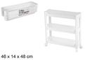 Organizador de plástico 3 estantes con ruedas 46x14x48 cm