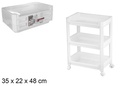 Organizador de plástico 3 estantes con ruedas  35x22x48 cm