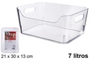 Cesta organizadora plástico transparente 7 l.