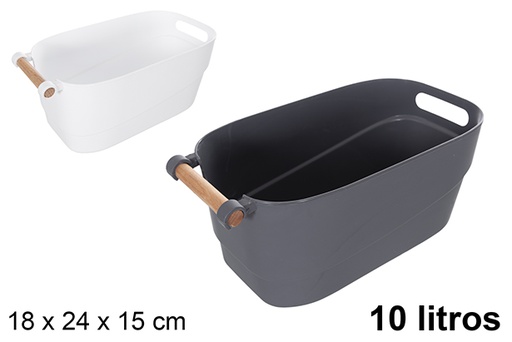 [120925] Panier de rangement rétro en plastique 10 l.