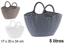 Bolso plástico calado colores surtidos 5 l.