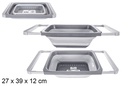 Escurridor plástico plegable rectangular gris
