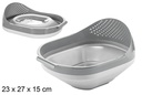 Bowl con escurridor plástico plegable gris