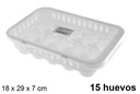 Caja organizadora con tapa para 15 huevos