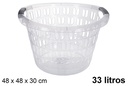 Cesta plástico transparente para ropa 33 l.