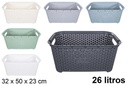 Cesta plástico colada 26 l.
