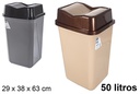 Butterfly swing lid plastic trash can 50 l.