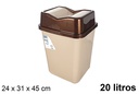Butterfly swing lid plastic trash can 20 l.