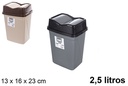 Papelera plástico tapa basculante Butterfly 2,5 l.