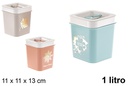 Colored plastic storage box 1 l.