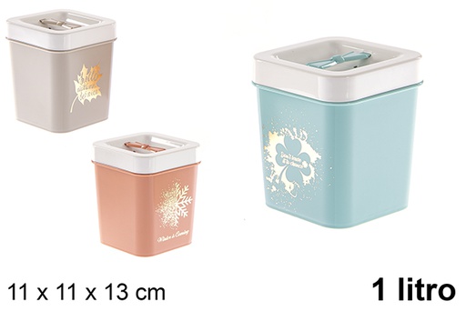[120997] Caja plástico almacenaje colores 1 l.