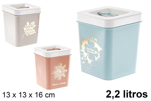 [120998] Caja plástico almacenaje colores 2,2 l.