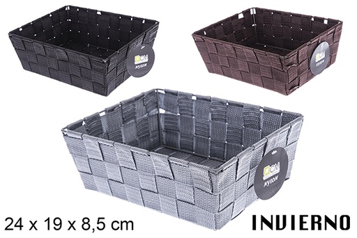 [121009] Cesta nylon colores Invierno 24x19x8,5 cm