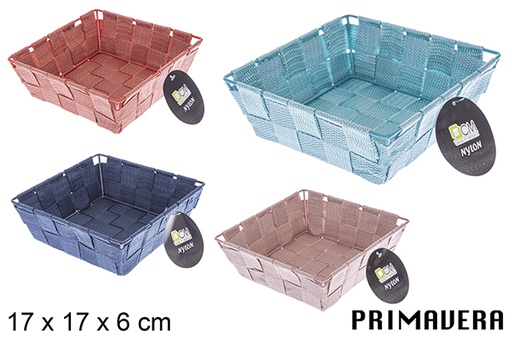 [121020] Cestino in nylon color Primavera 17x17x6 cm