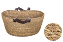 Capazo seagrass mediano con asa corta cuero