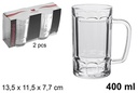 Pack 2 jarras cristal cerveza 400 ml
