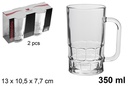 Pack 2 jarras cristal cerveza 350 ml